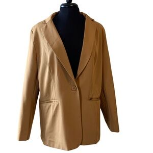 CICY BELL Brown jacket Blazer Single Button Size XXL Pockets Notch Collar